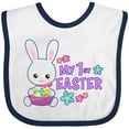 thumbnail image 3 of Inktastic My 1st Easter with Bunny and Easter Basket Girls Baby Bib, 3 of 4