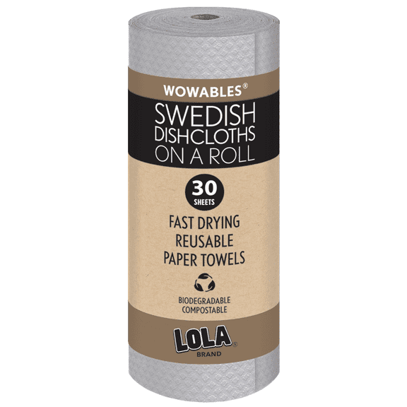 LOLA Swedish Dishcloths - 30 Pk, Eco-Friendly Sponge Cloths, Reusable Paper Towels, Made in Germany
