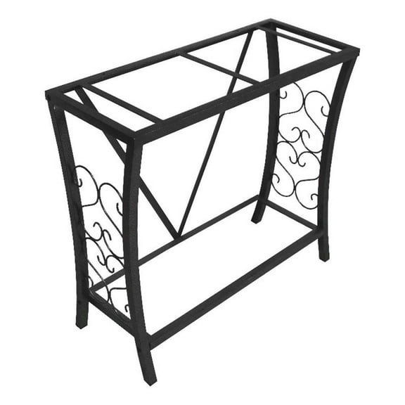 Maklaine Traditional Steel 29 Gallon Metal Aquarium Stand in Black