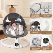Babyeap Baby Swing for Infants - Smart Electric Swing with Bluetooth Control 5-point Harness,5 Sway Speed,10 Lullabies(Gray)