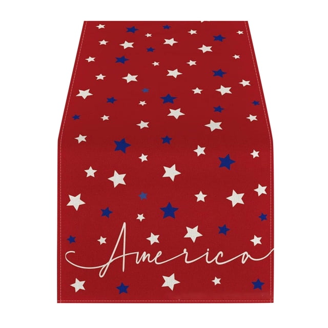 Holiday Craft Decoration Independence Day Table Flag Patriotic Stripes Wired Edge Ribbon Printing Customized Satin Flag