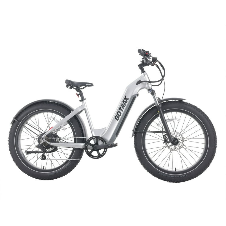 GOTRAX Tundra 750W Electric Bike for Adults 26 x4 Fat Tire Dirt Mountain Bicycle Off Road All Terrain 20MPH Silver Walmart