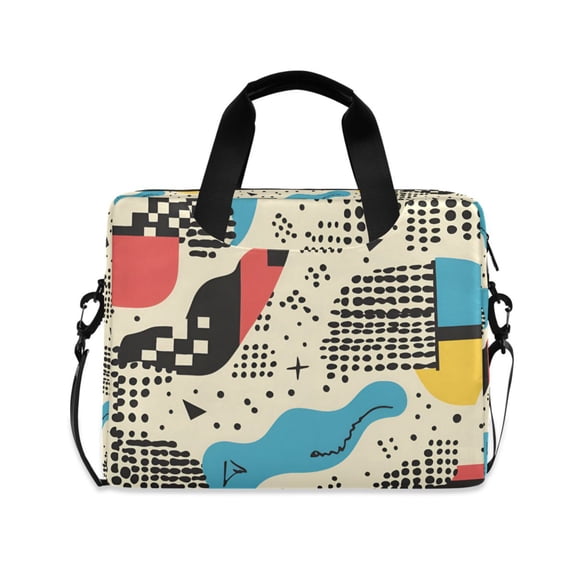 FORMRS 16" Laptop Bag Carrying Sleeve Case with Handle Travel Shoulder Briefcase, Blue Retro Print