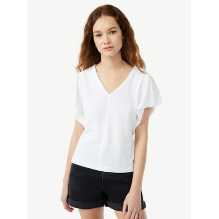 Free Assembly Women's Flounce Sleeve Top