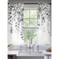 thumbnail image 2 of Grey Eucalyptus Sheer Curtains 63 Inch Length 2 Panels Set, Botanical Leaves Aesthetics Flowers Voile Window Treatment Rod Pocket Curtains Sheers Drapes for Bedroom/Living Room/Kitchen 52x"63"x2, 2 of 7