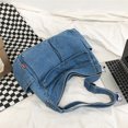 thumbnail image 3 of Bolsa Bandolera de hombro de dama de alta capacidad mezclilla retro japonesa azul claro Ehuebsd, 3 of 9