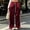Red, variant on Floleo Women's satin wide leg track pants with elastic drawstring waist side pockets and contrast side stripes for casual daily wear streetwear relaxed fit long trousers