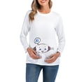 thumbnail image 2 of Camisas de Maternidad Para Mujer Blusas Estampado de Bebé Vestir Top Algodón Cuello Redondo Manga Larga Color Sólido Odeerbi ODB123424, 2 of 6