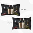 thumbnail image 2 of Rateoe Two Bottles Of Red And White Wine Pattern Pillow Covers with Invisible Zipper(Pillows are not Included) Standard Pillowcases-16"x24", 2 of 6