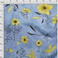 thumbnail image 4 of oneOone Velvet Medium Blue Fabric Floral Botanical Floral With Texture Craft Projects Decor Fabric Printed By The Yard 58 Inch Wide, 4 of 4