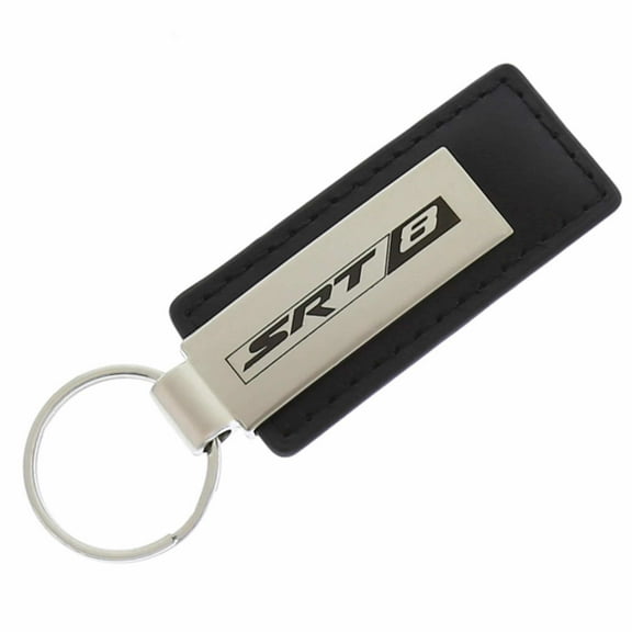 Dodge SRT8 Large Black Leather Key Chain for Dodge RAM Jeep Chrysler