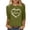 Army Green 1, variant on Saint Patrick's Day Shirts for Women 3/4 Sleeve Shamrock Clover Tops Casual Loose Irish Blouses