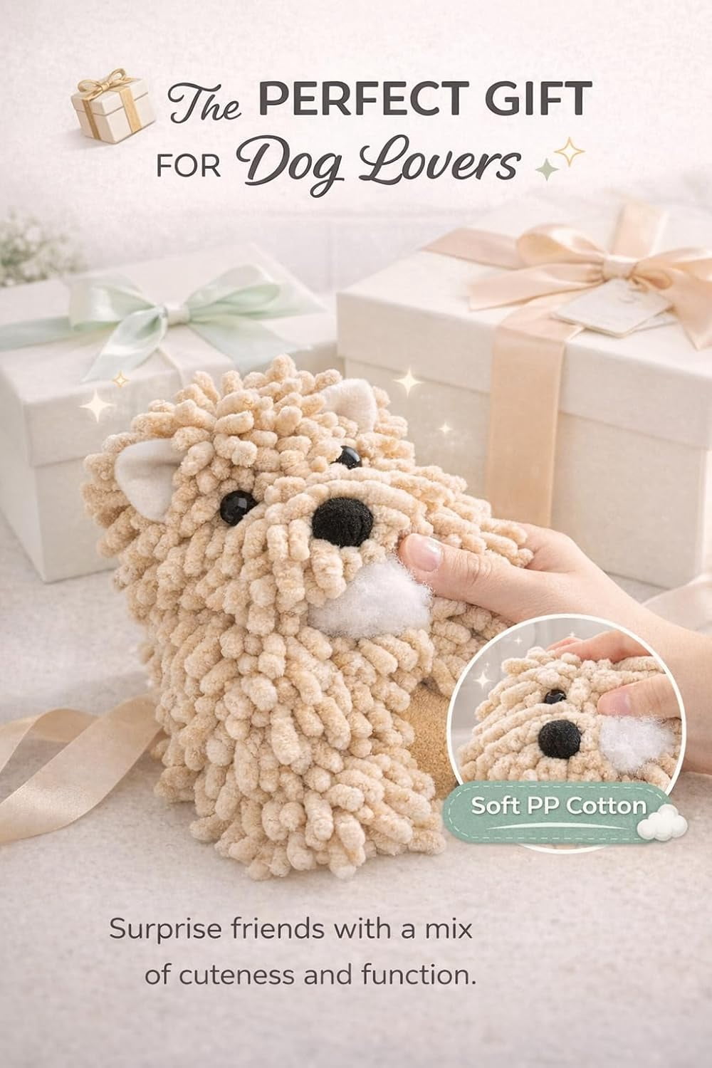 2 Pack Chenille Dog Towel for Bathroom & Kitchen - Cute Puppy