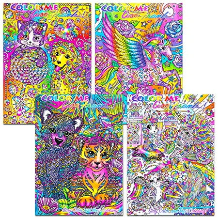 Lisa Frank Adult Coloring Book Set -- 4 Premium Lisa Frank Coloring and ...