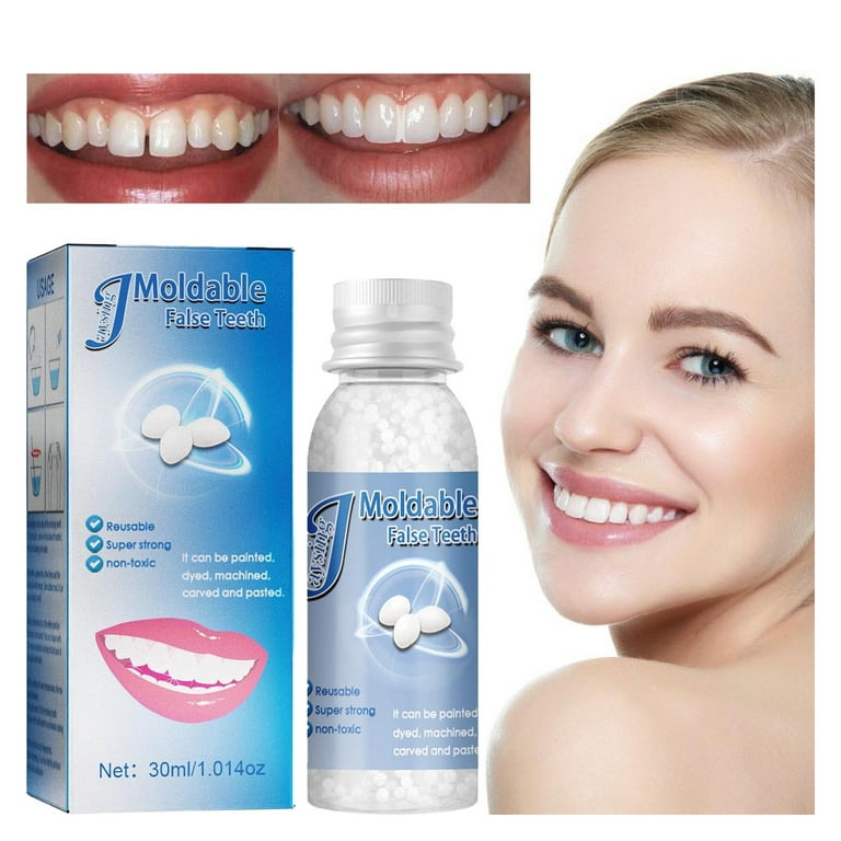 WOXINDA Teeth Retainers for Crooked Teeth Temp Tooth Beads One Day Plastic  Teeth Glue Makeup Dentures Modified Temporary Filling Teeth Filling Teeth  Glue Filling Holes Broken Teeth 