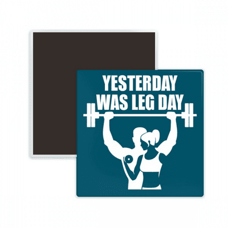 

Memories Men Women Exercise Square Ceracs Fridge Magnet Keepsake Memento