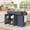 Dark Blue, variant on Kepooman Kitchen Island Cart with Drop Leaf and Charging Station, Serving Utility Carts with Wood Top, Adjustable Shelf for Dining Room, Blue