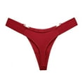 thumbnail image 2 of Xmarks Sexy Panties, Thongs for Women V Metal G-String Low-rise Tanga Stretch Underwear Red, 2 of 12