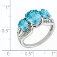 thumbnail image 2 of Designer Sterling Silver Rhodium Checker-Cut Blue Topaz & Diam. Ring Made In Thailand -Jewelry By Sweet Pea Creations, 2 of 2