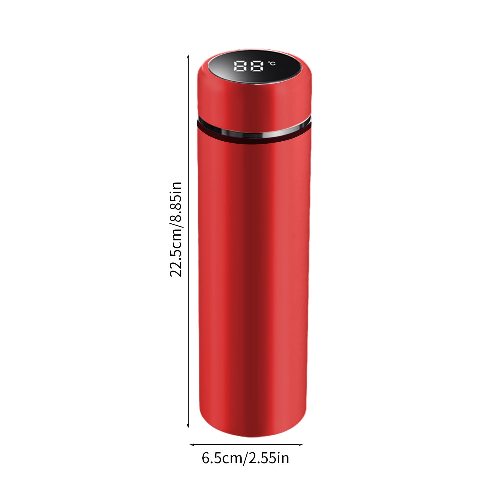 LSLJS Stainless Steel Insulated Water Bottle, 17oz Poratble Vacuum Tumbler Cup with Temperature Digital Display, Hot & Cold Double Walled Thermos Simple Style BPA-Free Reusable Sports Water Bottle