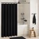 thumbnail image 2 of Dynamene Cortina de ducha de tela negra – Cortinas de tela resistentes con textura tipo gofre para baño 256 g/m² Hotel Spa Juego de cortinas de baño de poliéster pesado de lujo con 12 ganchos de plást, 2 of 6