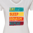 thumbnail image 4 of Inktastic Squash Player Eat Sleep Squash Repeat Women's V-Neck T-Shirt, 4 of 5