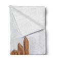 thumbnail image 2 of Easter Bunny Soft Flannel Fleece Throw Blanket, Photo of 2 Easter Rabbits Grey and Brown with Flowers and Eggs Spring Time, Cozy Plush for Indoor and Outdoor Use, 50" x 60", Multicolor, by Ambesonne, 2 of 5