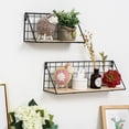 thumbnail image 5 of Wall Shelf Geometric Iron & Wooden Craft Wall Rack Storage Living Room Home Decor(Only Wall Shelves), 5 of 6