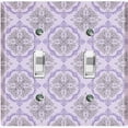 thumbnail image 1 of Metal Light Switch Plate Outlet Cover (Damask Ornament Purple Pattern - Double Toggle), 1 of 2