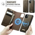 thumbnail image 3 of Compatible con Funda Billetera Desmontable para iPhone 11 Pro Max Compatible con Magsafe, Soporte para Tarjetero de Bloqueo RFID con tapa de Cuero PU 2 en 1 Funda Magnética a prueba de Golpes, 3 of 9