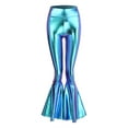 thumbnail image 5 of WTXUE Wide Leg Pants, Bell Bottoms Women Shiny Metallic Flare Leggings for Women High Waisted Pants Stretch 70s Yoga Trousers, Leather Pants Bell&nbsp;Bottoms, 5 of 9