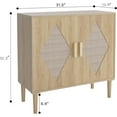 thumbnail image 2 of Buffet Cabinet with Storage, Storage Cabinet with 2 Rattan Decorated, Sideboard Cabinets, Accent Cabinets for Living Room, Dining Room, Entryway, Natural, 2 of 7