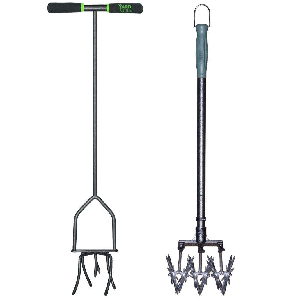 Yard Butler Garden Soil Cultivator Bundle LongHandled Hand Tiller