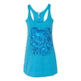 thumbnail image 2 of 3D Blue Skulls Trendy | Womens Fashion Premium Tri-Blend Racerback Tank Top, Vintage Turquoise, Medium, 2 of 4