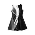 thumbnail image 4 of LTTVQM Girls Dresses Size 7-8 Casual Color Block Sundresses Church Sleeveless Midi Dress Trendy Crew Neck Spring Dress Dark Gray 7-8 Years, 4 of 4