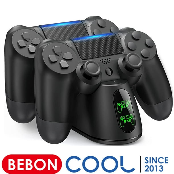 PS4 Controller Charger Station,BEBONCOOL PS4 Wireless Controller Charging Dock with Dual USB Fast Charging for Playstation 4/PS4/ Pro /PS4 Slim Controller for DualShock 4-Black -