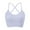 Purple, variant on Bralette Women Removable Padded Sports Strappy Bra Yoga Seamless V Neck Triangle Wireless Longline (White, L)