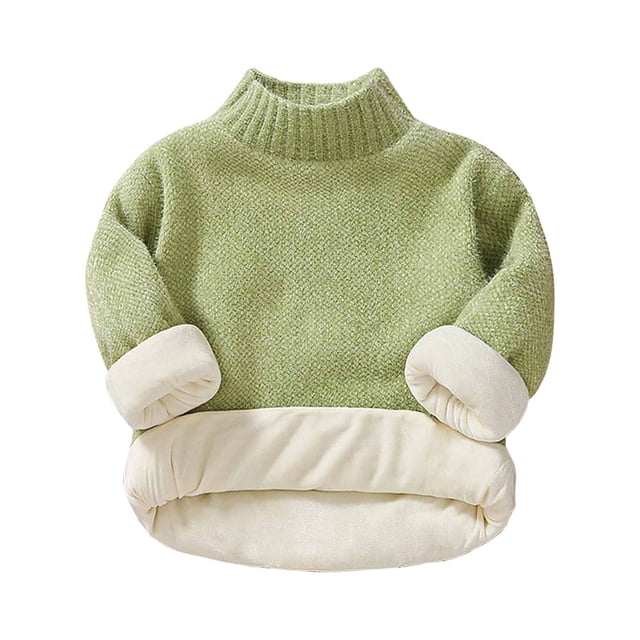 Suéter Para Niños Otoño Invierno Niños Cuello Redondo Jersey Felpa Gruesa Suéter Verde Odeerbi LM103-2875
