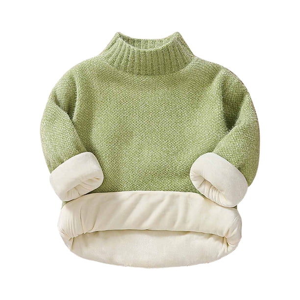 Suéter Para Niños Otoño Invierno Niños Cuello Redondo Jersey Felpa Gruesa Suéter Verde Odeerbi LM103-2877