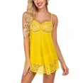 thumbnail image 7 of BONIXOOM Couples Christmas Pajamas Pajamas For Women Loungewear Tie Sleeveless Solid Sleepwear Sets Yellow XXL, 7 of 7