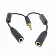thumbnail image 3 of FVH Black 3.5mm Stereo Male to Double 3.5mm Female Audio Headphone Y Splitter Cable with Volume Switch, 3 of 7