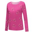 thumbnail image 5 of Puntoco Mujer Casual Cuello Redondo Manga Larga Impreso Camisa Suelta Blusa tops Puntoco Puntoco-6384, 5 of 5