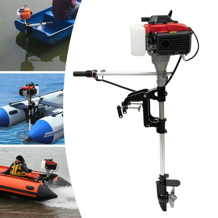 4HP 4 Stroke 1.6kw Heavy Duty Outboard Motor Boat Engine W/ Air Cooling System for 7.5-16.4ft Small Boats