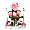thumbnail image 1 of Doll Santa Claus Instrument Playing Shaking Head Singing Battery Operated Ornament, 1 of 10