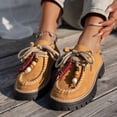 thumbnail image 5 of Wdhugt Women'S Comfortable Suede Beaded Sneakers Lace Up Platform Shoes Casual Thick Sole Low Tops For Spring Summer Us Size 7, 5 of 9
