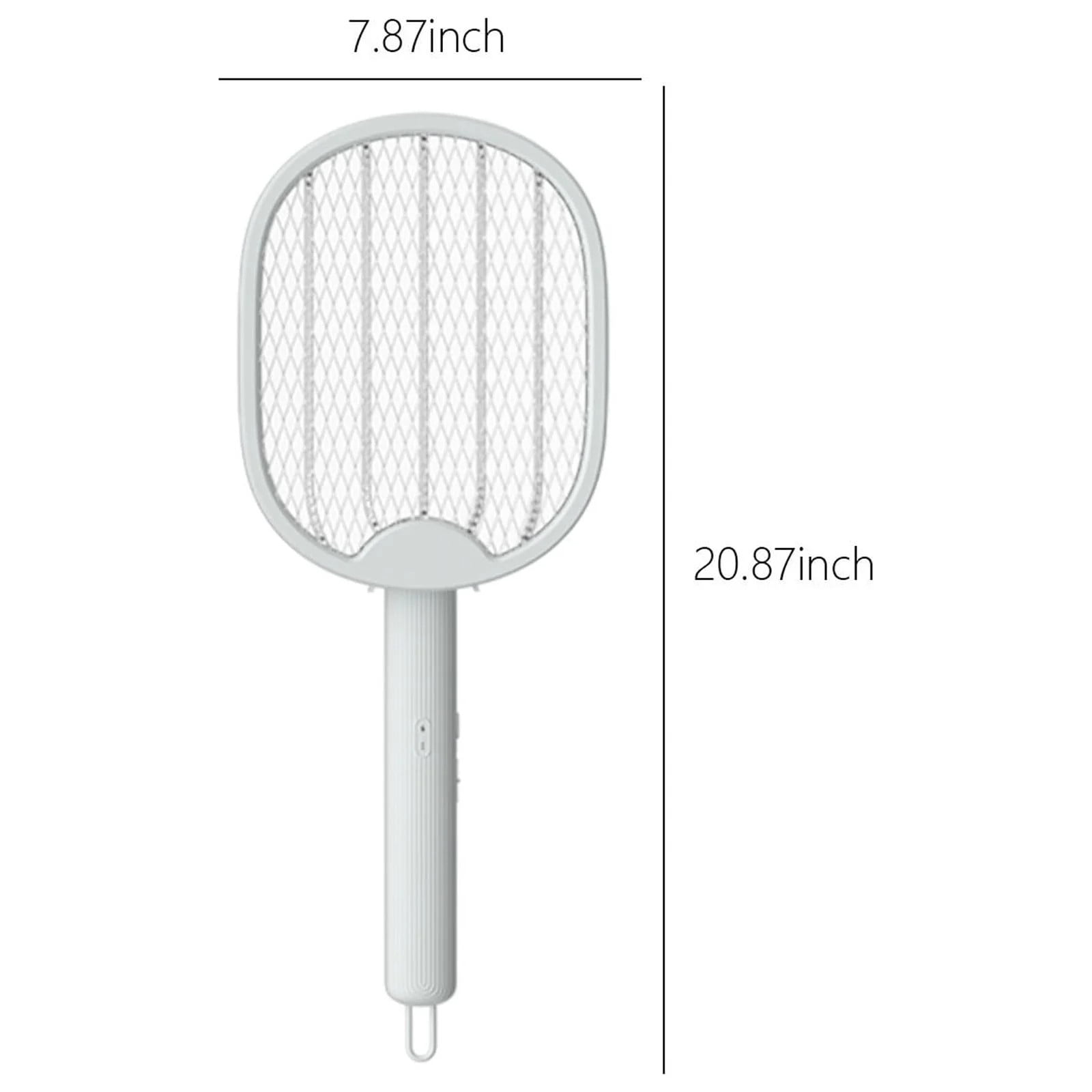 Electric Bug Zapper, Bug Zapper Racket, Electric Swatter Racket Rechargeable Foldable Zapper Racket for Indoor Outdoor Summer Picnic White 1 Pack