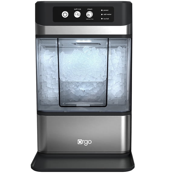 Orgo The Denali Countertop Ice Maker, Makes 50 lbs. in 24 hours, Nugget-Shaped Ready In 8-10 Minutes, Self-Cleaning, Includes Scoop, RDC4733, Black