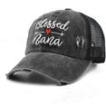 thumbnail image 1 of czcpp-Women's Blessed Grandma Nana Baseball Caps Adjustable Washed Denim Dad Hat, 1 of 4