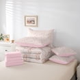 thumbnail image 6 of Feelyou Retro Princess Bow Twin Bedding Sets 7pcs, Love Heart Bedding Comforter Set, 6 of 8