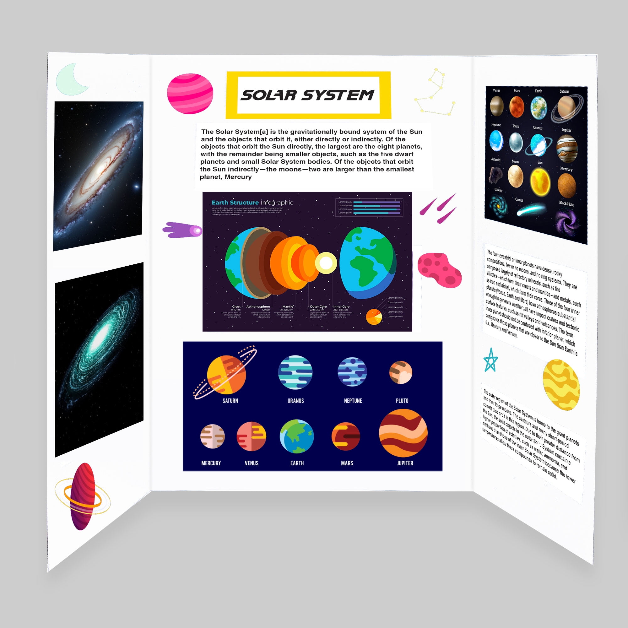 BAZIC White Trifold Presentation Corrugated Display Board 28